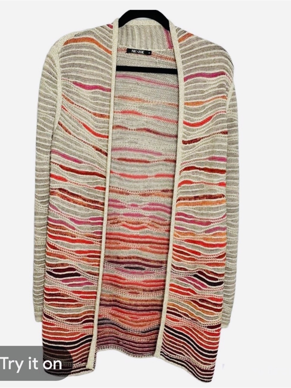 Multicolor striped cardigan NIC + ZOE Large
